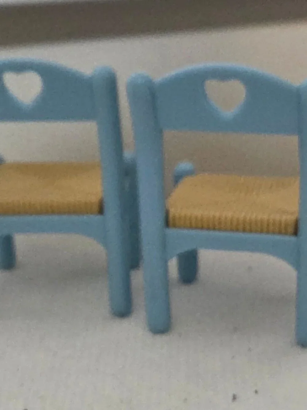 1993 Fisher Price Loving Family 2 Blue Dining Chairs